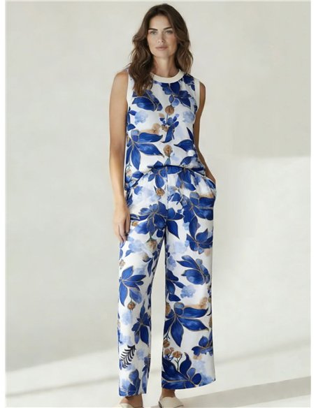 Conjunto top floral y pantalón