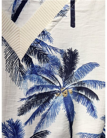 Conjunto blusa palmeras y pantalón