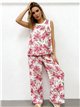 Conjunto top floral y pantalón