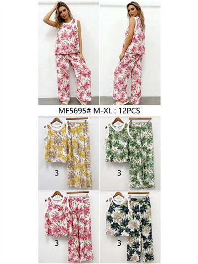 Conjunto top floral y pantalón 2