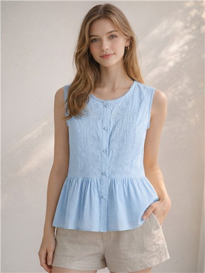 Blusa peplum bordada