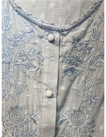 Camicetta peplo ricamata