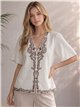 Boho-Bluse mit Paillettenstickerei