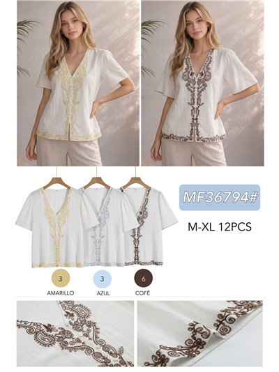Blusa boho bordada com lantejoulas 2