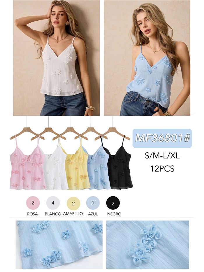 Top lencero flores 3D