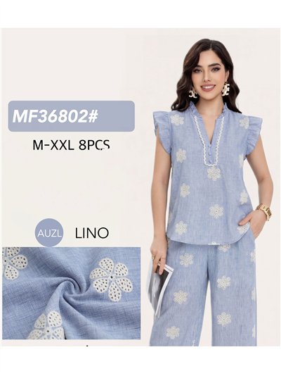 Blusa lino flores caladas 2