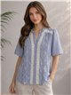 Blusa bordada lino puntilla
