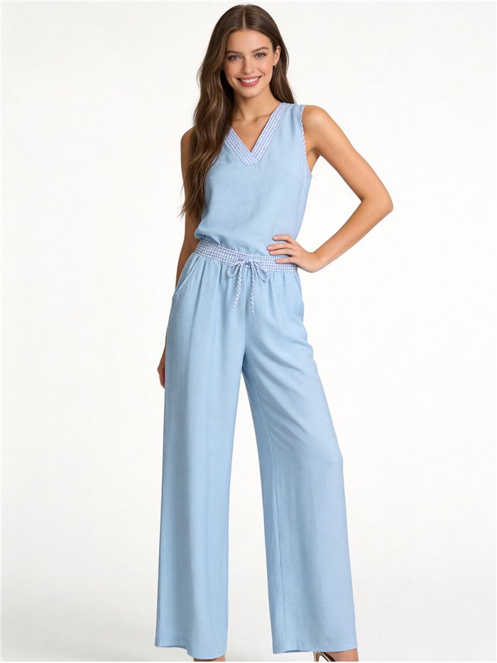 Conjunto top vichy y pantalón ancho