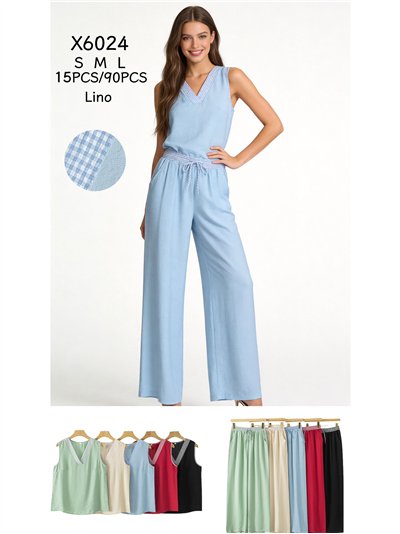 Conjunto top vichy y pantalón ancho 2