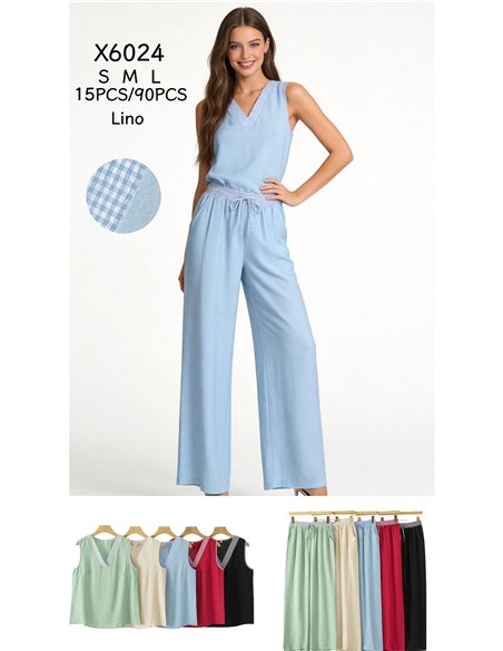 Conjunto top vichy y pantalón ancho