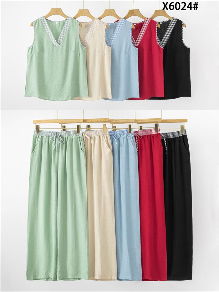 Conjunto top vichy y pantalón ancho