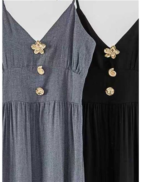 Strappy maxi dress with jewel buttons