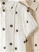 Camicia di lino ricamata con margherite