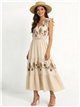 Vestido midi bordado con volantes