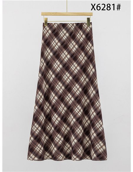 Falda midi de cuadros