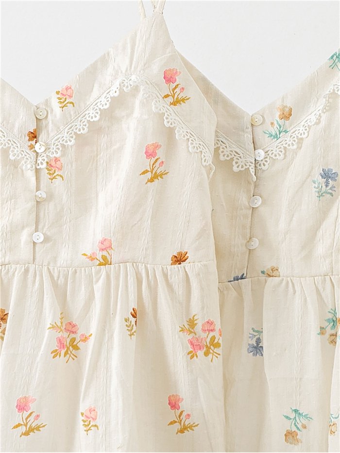 Top de algodón estampado floral