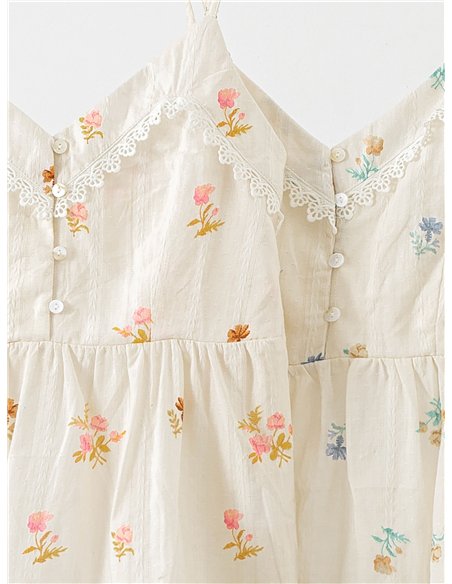 Top de algodón estampado floral
