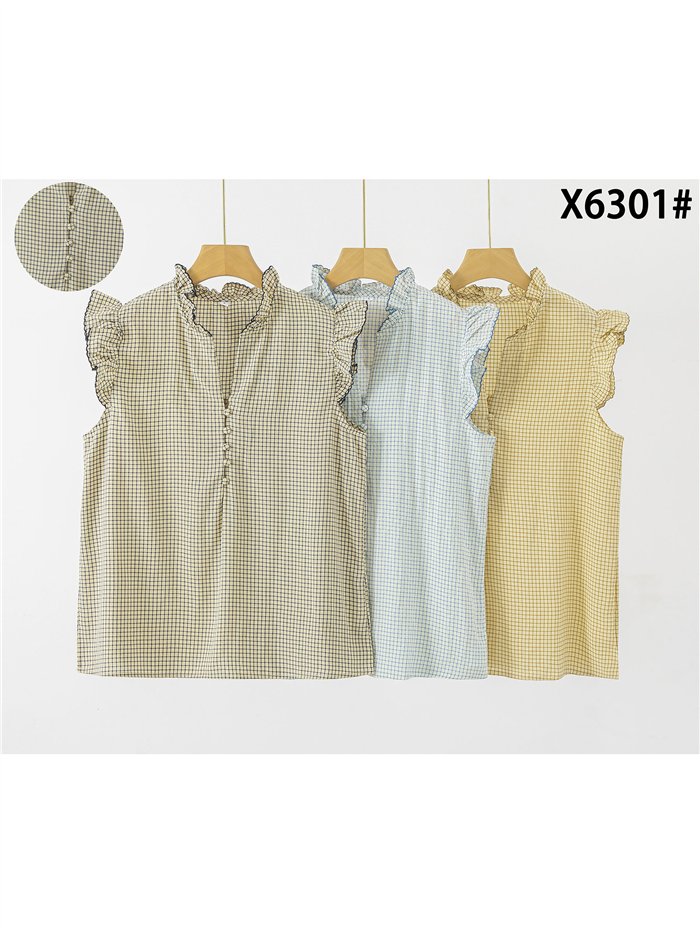 Blusa de cuadros vichy con volante