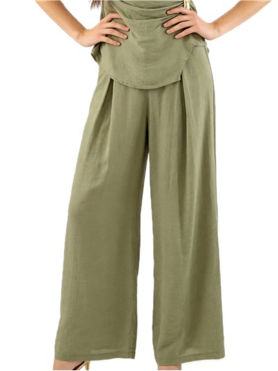Pantalón palazzo fluido efecto seda