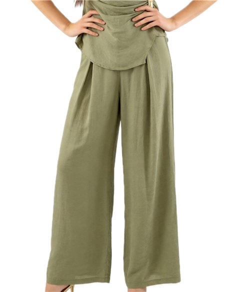 Pantalón palazzo fluido efecto seda