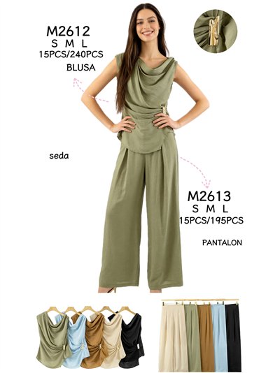 Pantalón palazzo fluido efecto seda 2