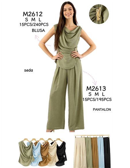 Pantalón palazzo fluido efecto seda