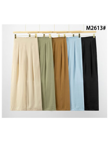 Pantalón palazzo fluido efecto seda