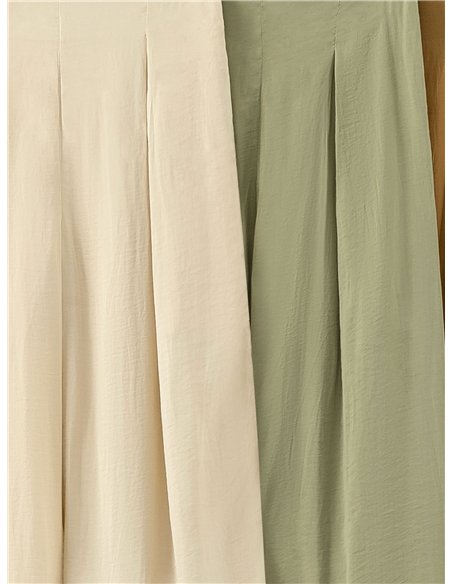 Pantalón palazzo fluido efecto seda