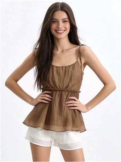 Top peplum de tirantes