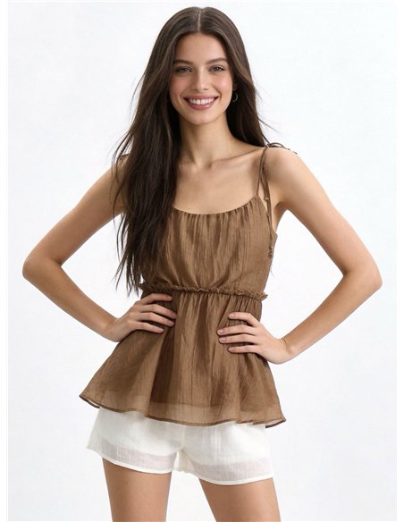 Top peplum de tirantes