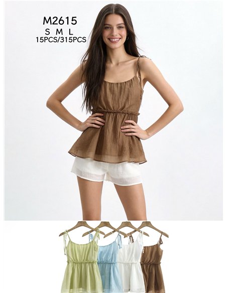 Top peplum de tirantes