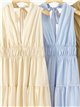 Vestido largo halter frunces