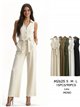 Sleeveless belted linen jumpsuit
