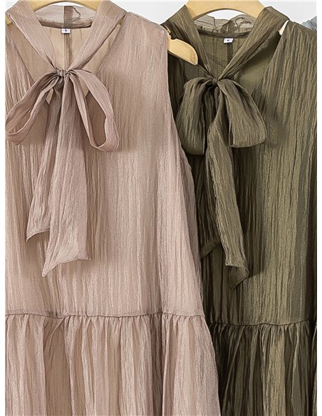 Vestido midi gasa con lazada