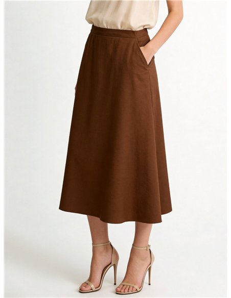 A line midi skirt