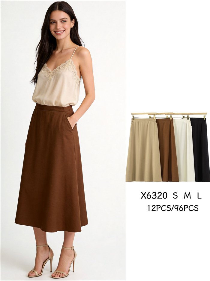 A line midi skirt