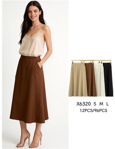A line midi skirt