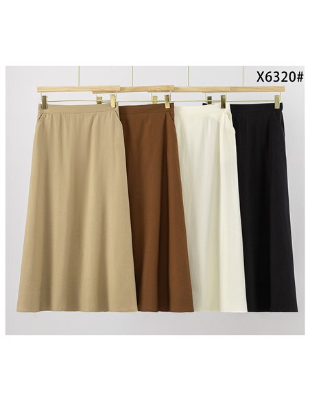 A line midi skirt