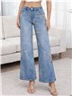 Jeans wide-leg bordados florales