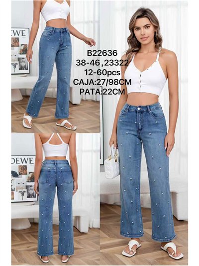 Jeans rectos bordados  2