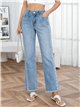 Jeans rectos bordado lateral