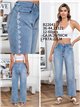 Jeans rectos bordado lateral