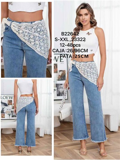 Jeans rectos con pareo crochet 2