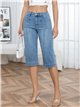 Bermuda denim culotte bolsillo