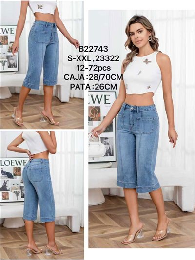 Bermuda denim culotte bolsillo 2