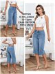 Bermuda denim culotte bolsillo