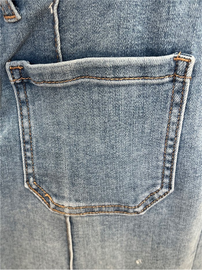 Bermuda denim culotte bolsillo