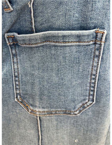 Bermuda denim culotte bolsillo