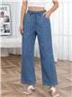 Pantalón denim wide-leg con cordón