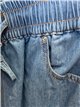 Pantalón denim wide-leg con cordón